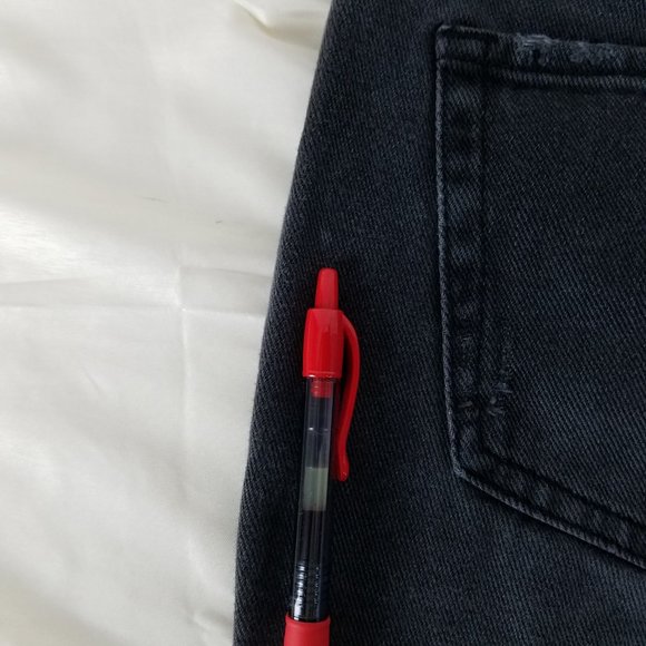 Pacsun Jeans Womens 25 High‎ Rise Black Denim Straight Destroyed Charcoal Wash - Picture 4 of 16